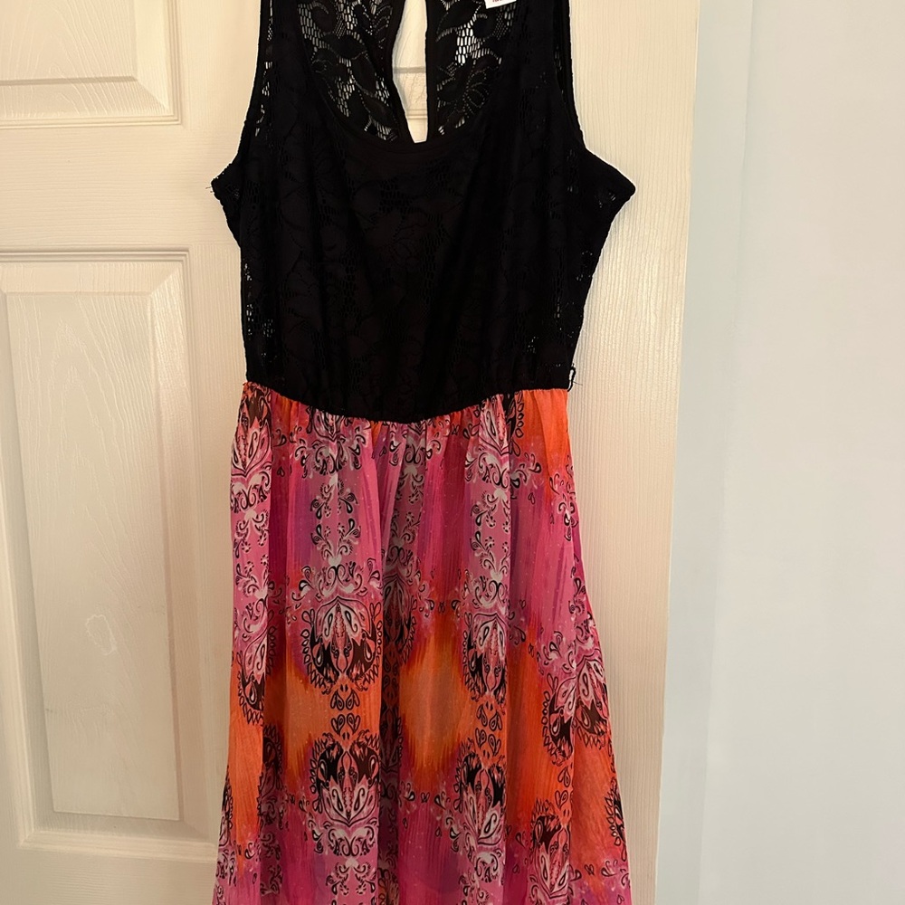 Candies Elegant Black and Pink Sleeveless Dress size medium